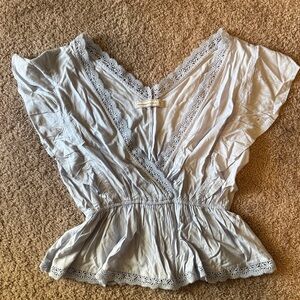 Abercrombie & Fitch Light Blue Lace Blouse